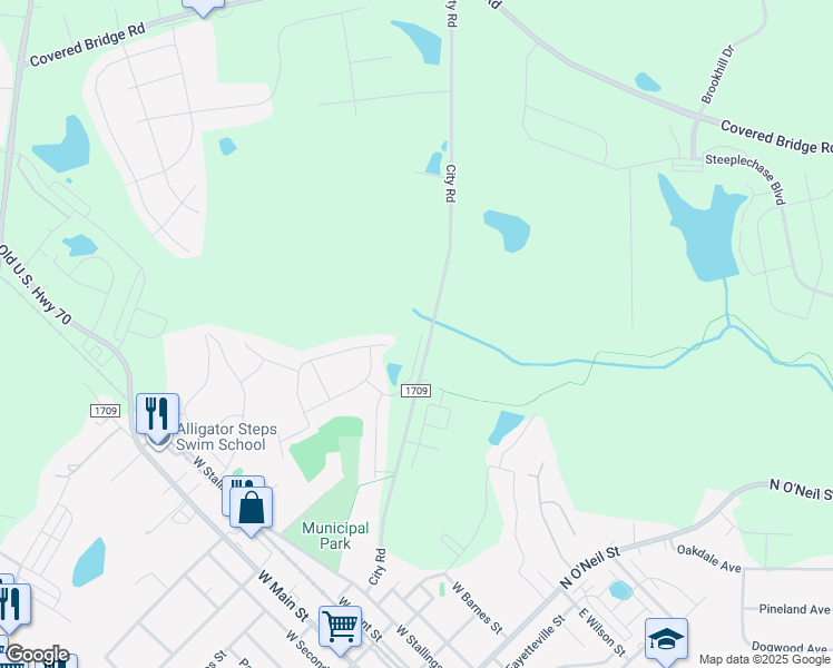 map of restaurants, bars, coffee shops, grocery stores, and more near 99 Piedmont Place in Clayton