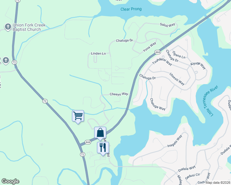map of restaurants, bars, coffee shops, grocery stores, and more near 158 Cheeyo Way in Loudon