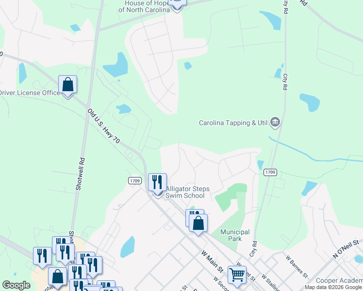 map of restaurants, bars, coffee shops, grocery stores, and more near 422 Crawford Parkway in Clayton