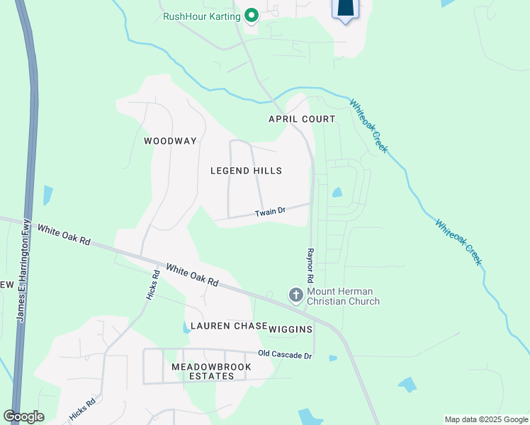 map of restaurants, bars, coffee shops, grocery stores, and more near 111 Twain Drive in Garner