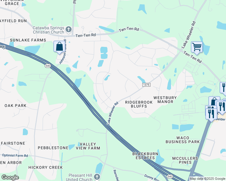 map of restaurants, bars, coffee shops, grocery stores, and more near 5120 Lizard Tail Lane in Apex
