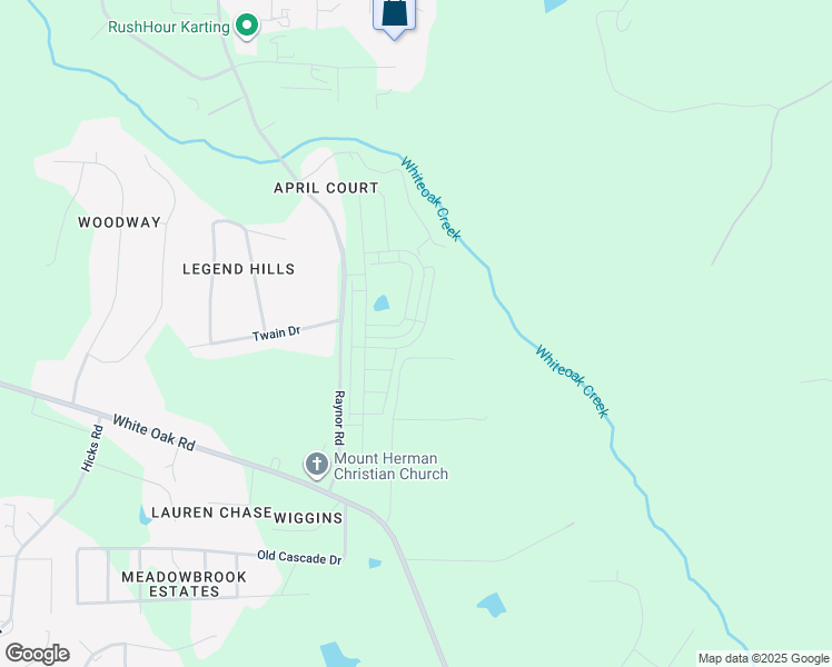 map of restaurants, bars, coffee shops, grocery stores, and more near 2721 Hidden Acres Trail in Garner