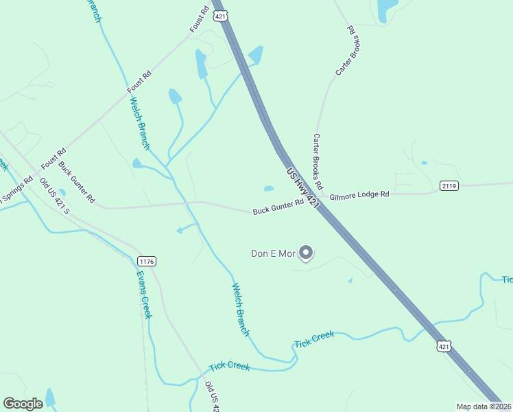map of restaurants, bars, coffee shops, grocery stores, and more near 202 Buck Gunter Road in Siler City
