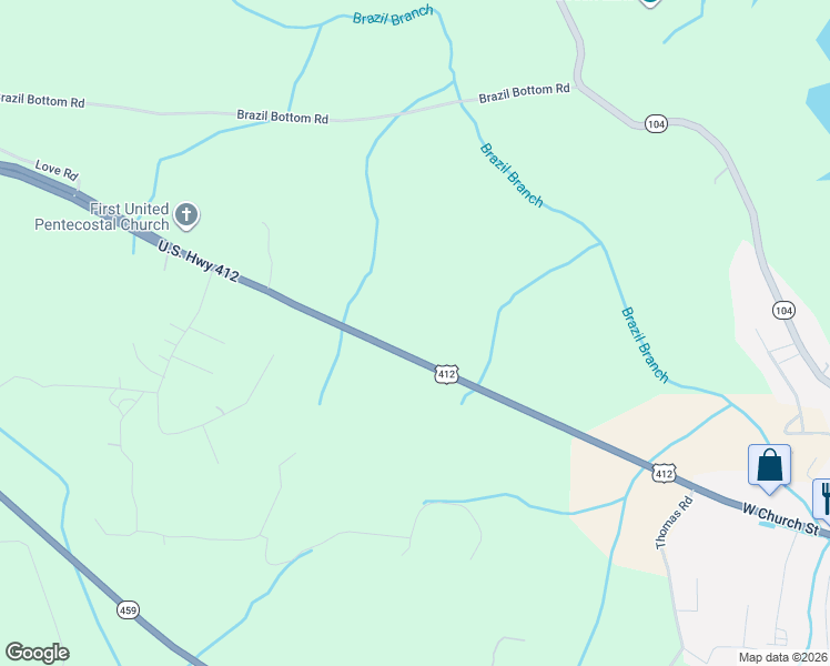 map of restaurants, bars, coffee shops, grocery stores, and more near 10065 U.S. 412 in Lexington