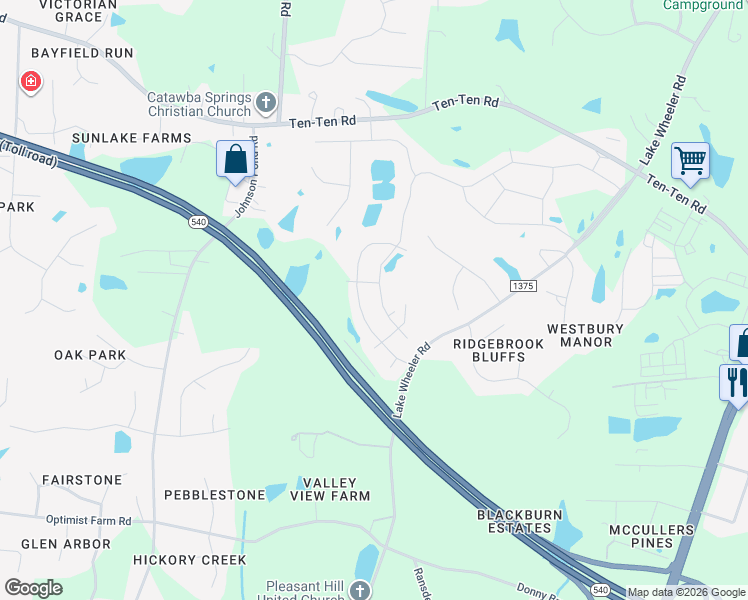 map of restaurants, bars, coffee shops, grocery stores, and more near 4208 Cross Timber Lane in Apex