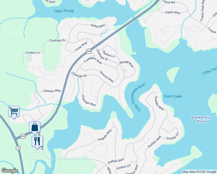 map of restaurants, bars, coffee shops, grocery stores, and more near 130 Utsesti Way in Loudon