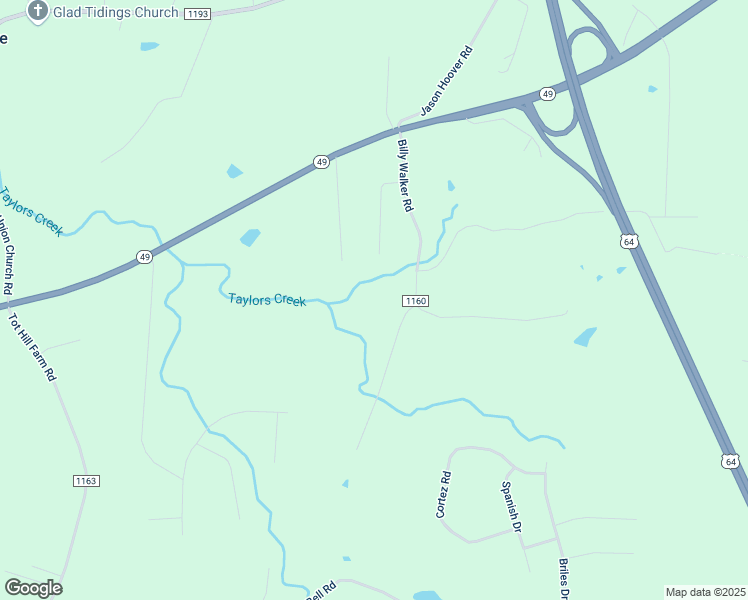 map of restaurants, bars, coffee shops, grocery stores, and more near 1326 Billy Walker Road in Asheboro