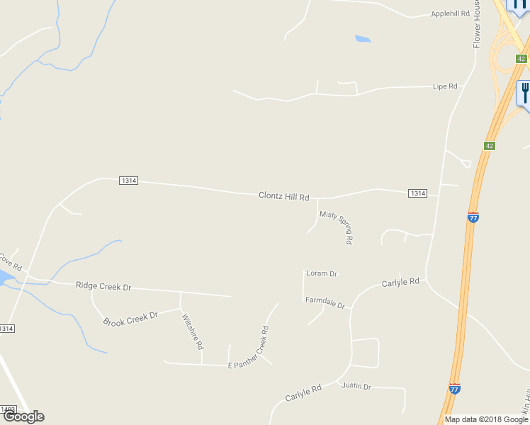 map of restaurants, bars, coffee shops, grocery stores, and more near 245 Clontz Hill Road in Troutman