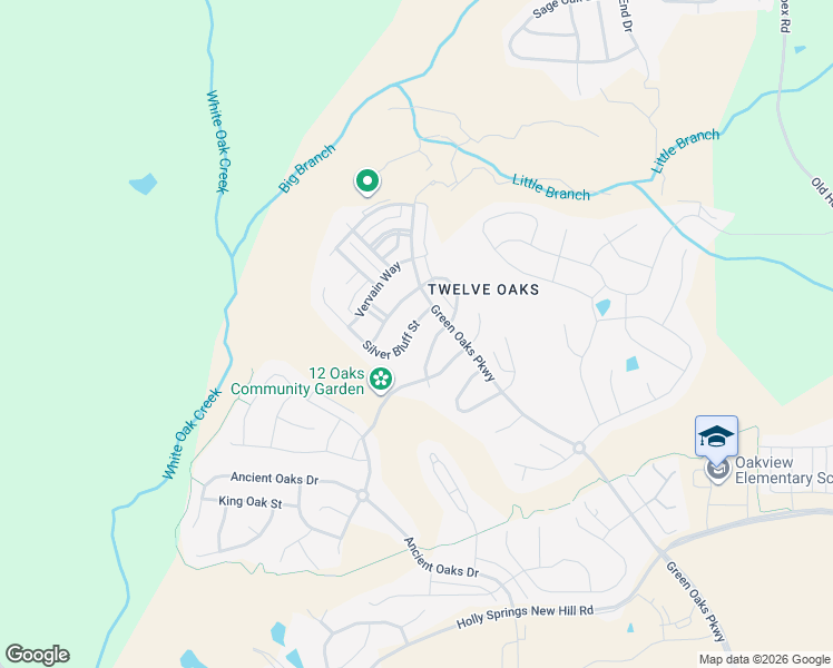 map of restaurants, bars, coffee shops, grocery stores, and more near 109 Silver Bluff Street in Holly Springs