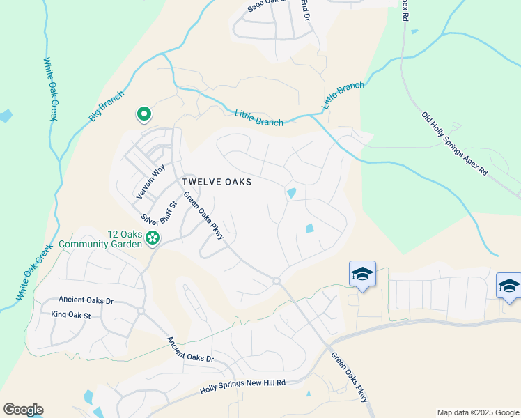 map of restaurants, bars, coffee shops, grocery stores, and more near 108 Cuyler Court in Holly Springs