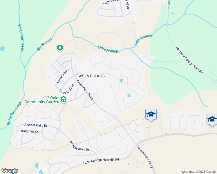 map of restaurants, bars, coffee shops, grocery stores, and more near 108 Cuyler Court in Holly Springs
