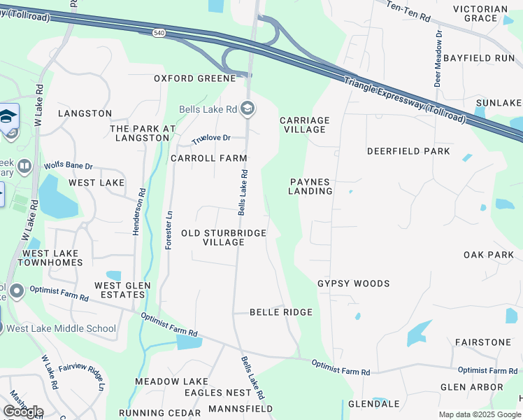map of restaurants, bars, coffee shops, grocery stores, and more near 8208 Wanstraw Way in Apex