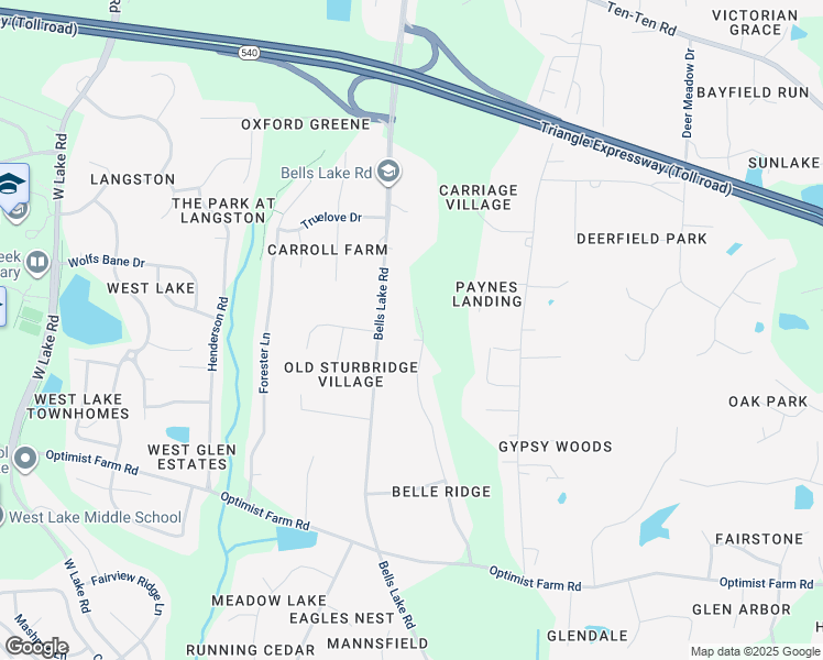 map of restaurants, bars, coffee shops, grocery stores, and more near 8208 Wanstraw Way in Apex