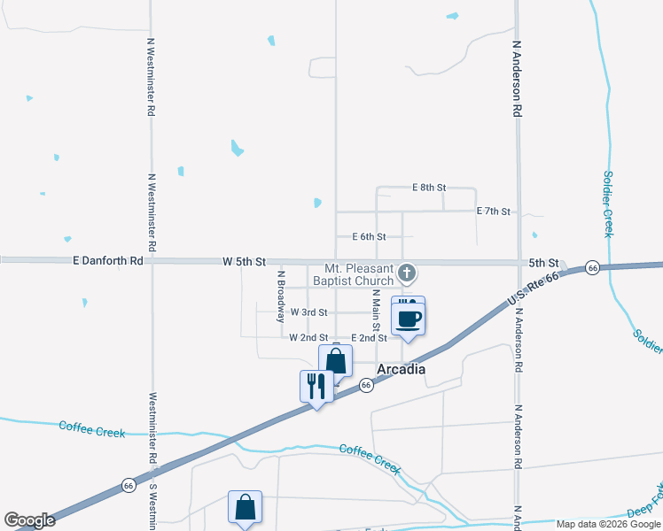 map of restaurants, bars, coffee shops, grocery stores, and more near 511 Division Street in Arcadia