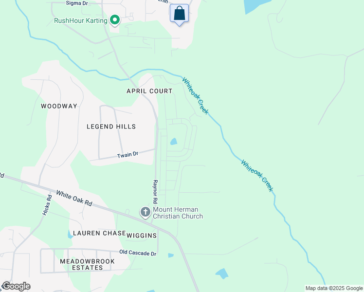 map of restaurants, bars, coffee shops, grocery stores, and more near 207 Frosted Iris Lane in Garner