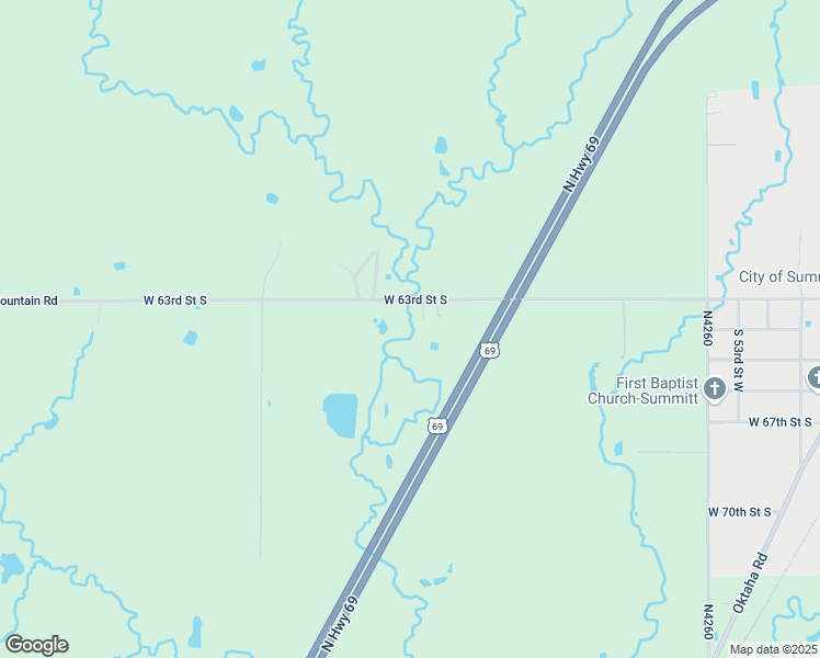 map of restaurants, bars, coffee shops, grocery stores, and more near 5931 West Chimney Mountain Road in Muskogee