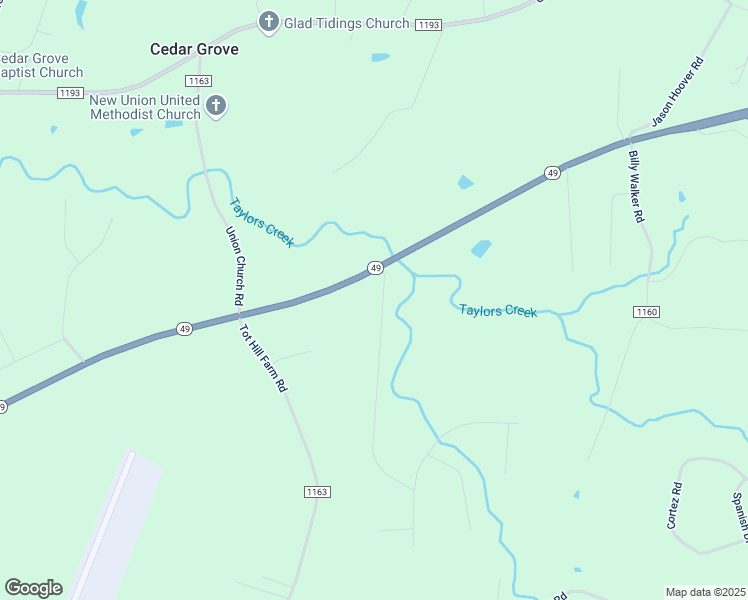 map of restaurants, bars, coffee shops, grocery stores, and more near 1346 Walker Road in Asheboro
