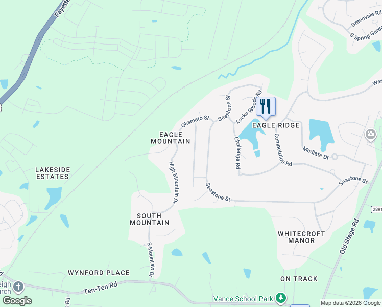 map of restaurants, bars, coffee shops, grocery stores, and more near 188 Mickleson Ridge Drive in Raleigh