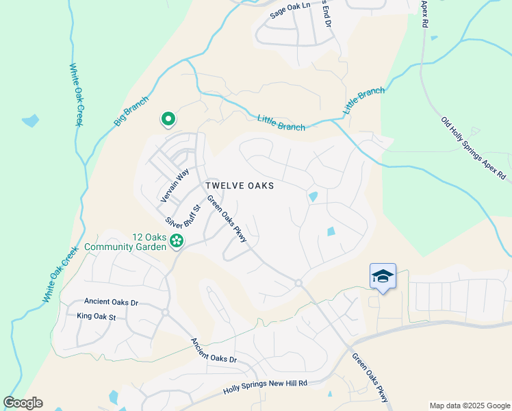 map of restaurants, bars, coffee shops, grocery stores, and more near 105 Marsh Barton Drive in Holly Springs
