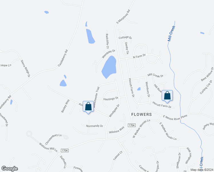 map of restaurants, bars, coffee shops, grocery stores, and more near 420 Manchester Trail in Clayton