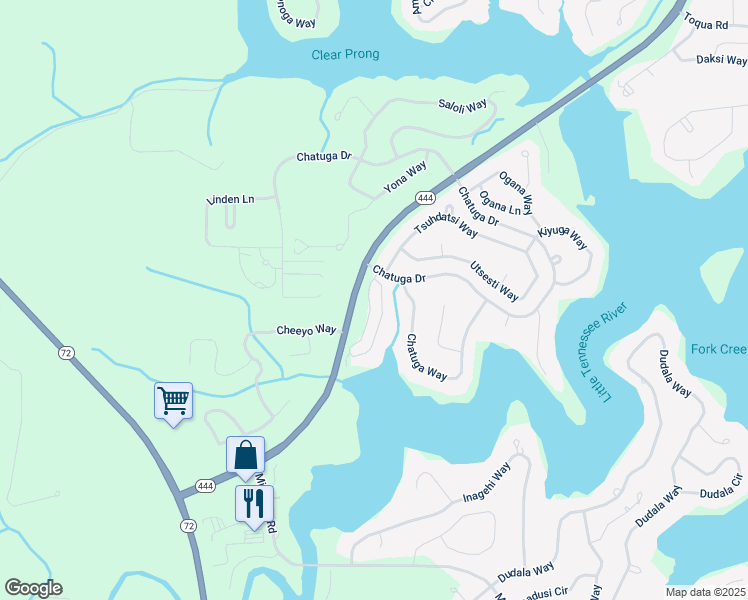 map of restaurants, bars, coffee shops, grocery stores, and more near 106 Bokoshe Circle in Loudon