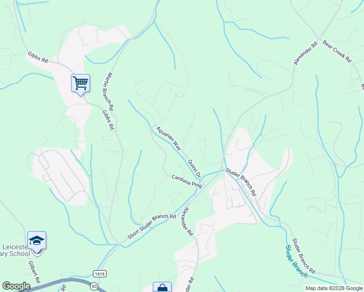 map of restaurants, bars, coffee shops, grocery stores, and more near 45 Quinn Drive in Leicester