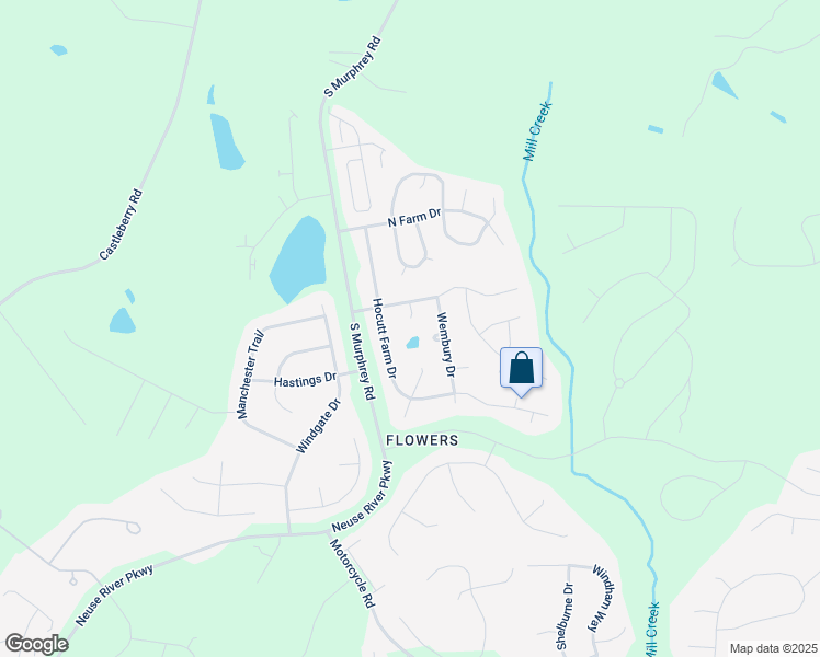 map of restaurants, bars, coffee shops, grocery stores, and more near 50 Mill Circle in Clayton