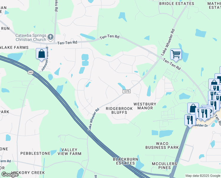 map of restaurants, bars, coffee shops, grocery stores, and more near 3901 Yateswood Court in Raleigh