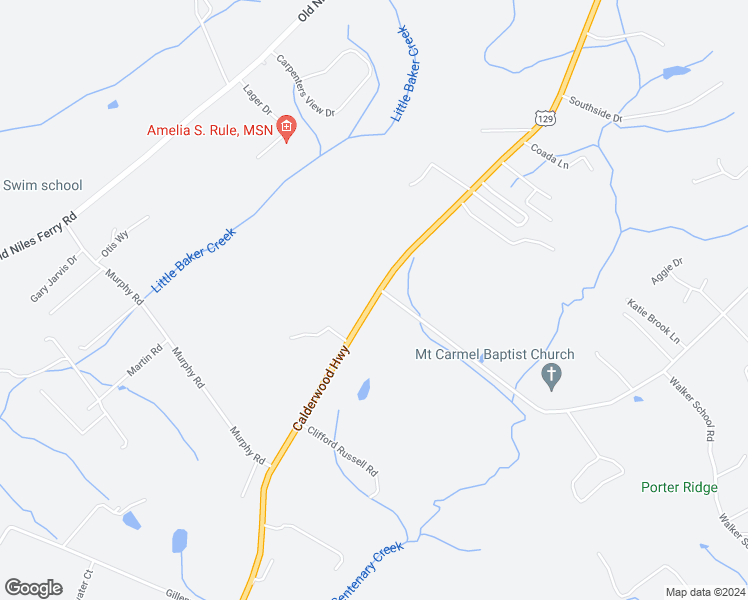 map of restaurants, bars, coffee shops, grocery stores, and more near 1119 Calderwood Highway in Maryville