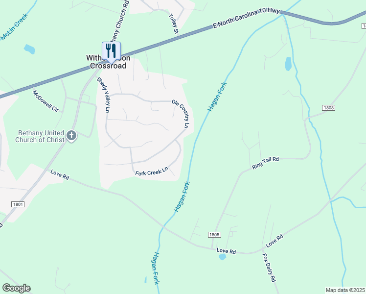 map of restaurants, bars, coffee shops, grocery stores, and more near 3427 Fork Creek Lane in Claremont