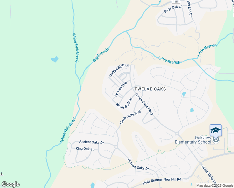 map of restaurants, bars, coffee shops, grocery stores, and more near Owen Hill Place in Holly Springs