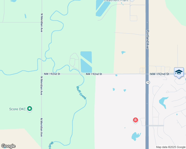map of restaurants, bars, coffee shops, grocery stores, and more near 4301 Northwest 192nd Street in Edmond