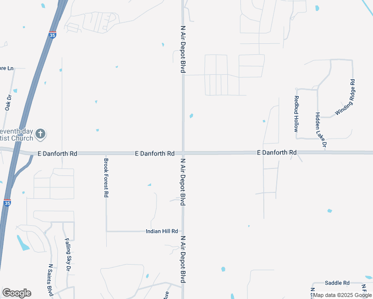 map of restaurants, bars, coffee shops, grocery stores, and more near 1300 North Air Depot Boulevard in Edmond