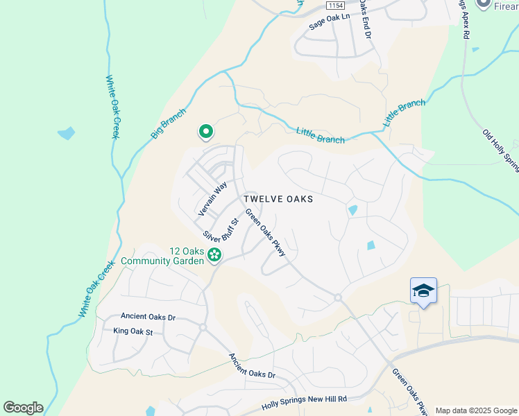 map of restaurants, bars, coffee shops, grocery stores, and more near 104 Synandra Lane in Holly Springs