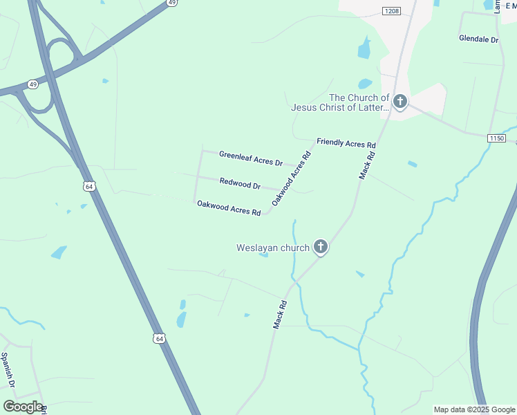 map of restaurants, bars, coffee shops, grocery stores, and more near 1120 Oakwood Acres Road in Asheboro
