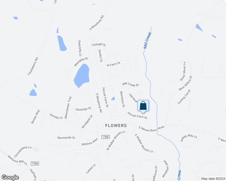 map of restaurants, bars, coffee shops, grocery stores, and more near 50 Mill Circle in Clayton