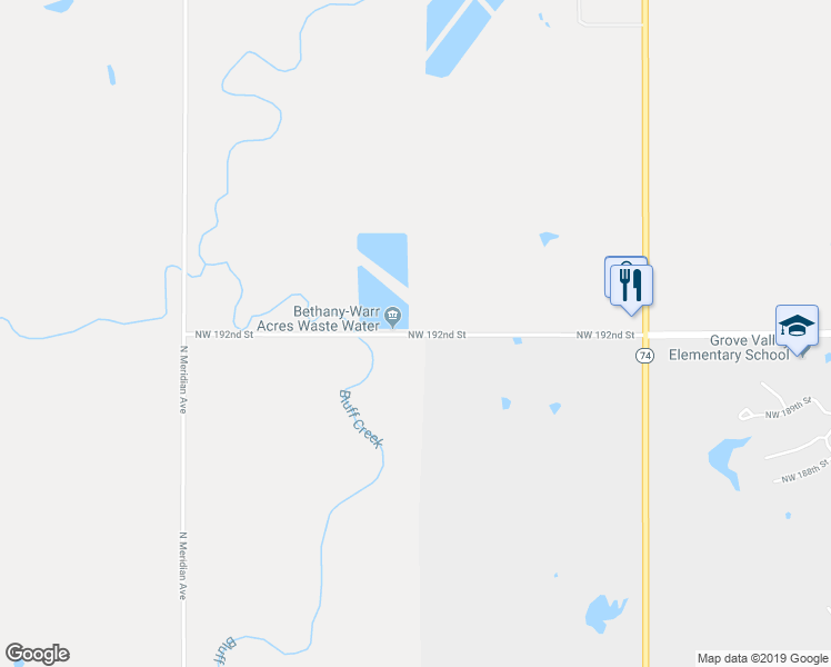 map of restaurants, bars, coffee shops, grocery stores, and more near 4341 Danforth Road in Edmond