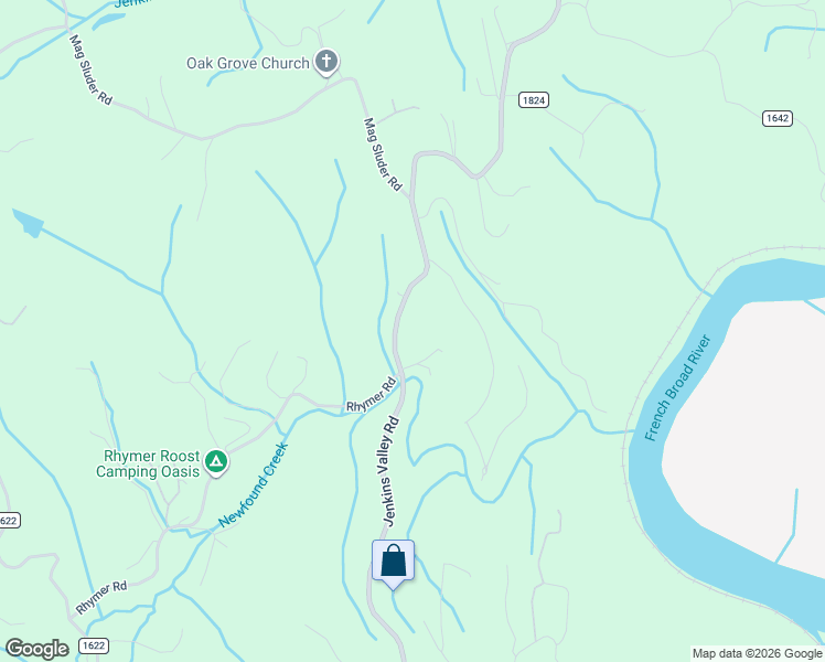 map of restaurants, bars, coffee shops, grocery stores, and more near 1108 Jenkins Valley Road in Alexander