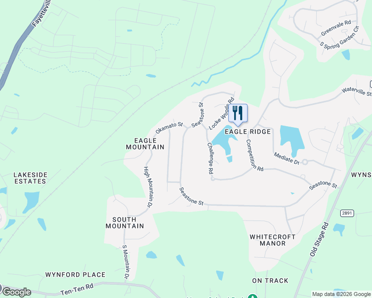 map of restaurants, bars, coffee shops, grocery stores, and more near 720 Seastone Street in Raleigh
