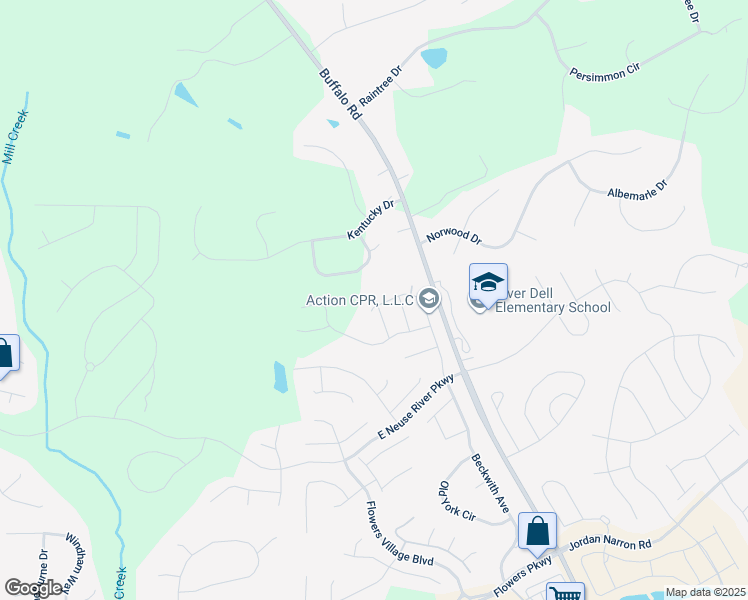 map of restaurants, bars, coffee shops, grocery stores, and more near 326 Heathwood Drive in Clayton
