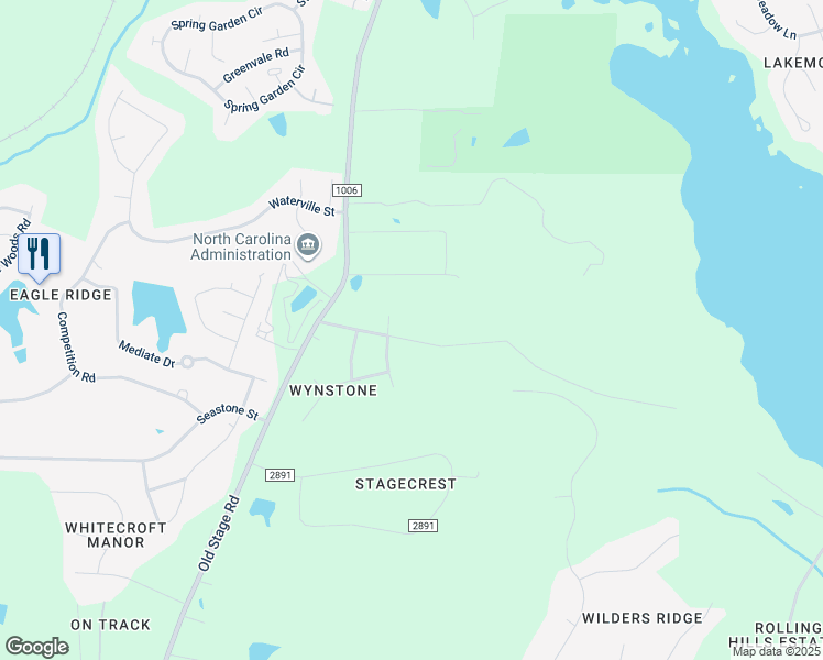 map of restaurants, bars, coffee shops, grocery stores, and more near 1204 Stone Home Lane in Raleigh