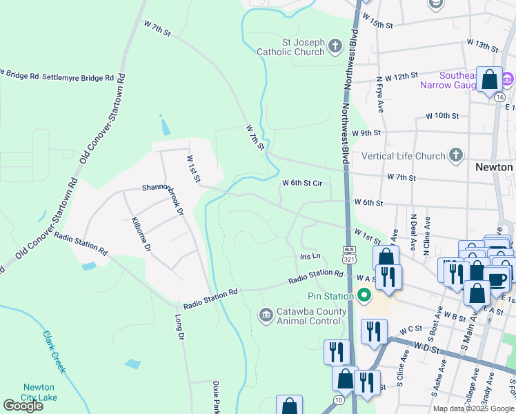 map of restaurants, bars, coffee shops, grocery stores, and more near 824 Constitution Avenue in Newton