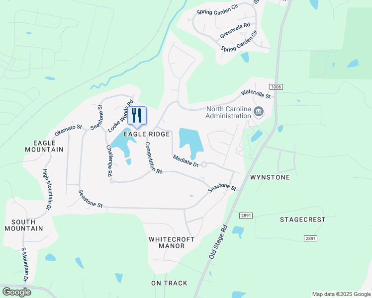 map of restaurants, bars, coffee shops, grocery stores, and more near 173 Mediate Drive in Raleigh