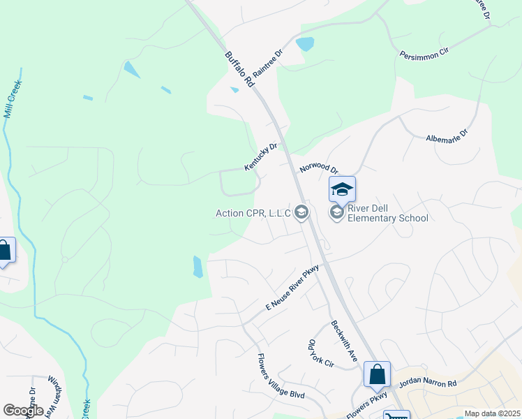 map of restaurants, bars, coffee shops, grocery stores, and more near 326 Heathwood Drive in Clayton