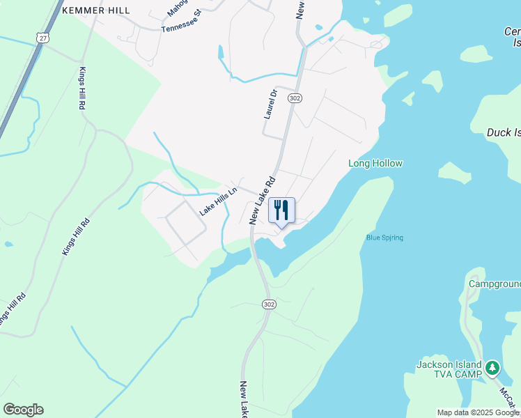 map of restaurants, bars, coffee shops, grocery stores, and more near 2005 New Lake Rd in Spring City