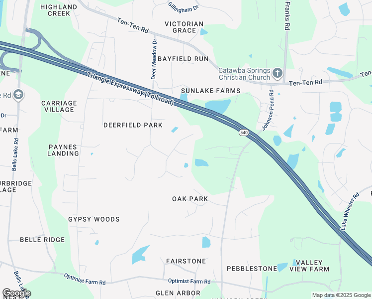 map of restaurants, bars, coffee shops, grocery stores, and more near 8309 Whitetail Drive in Apex