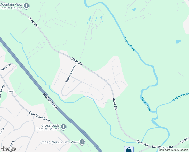 map of restaurants, bars, coffee shops, grocery stores, and more near 3897 River Road in Hickory