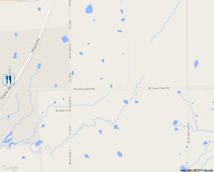 map of restaurants, bars, coffee shops, grocery stores, and more near 3200 West Davis Field Road in Muskogee