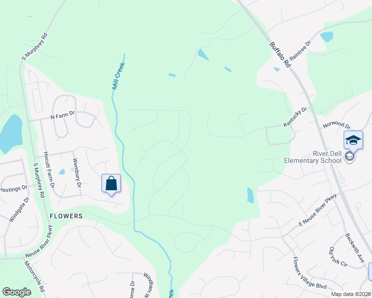 map of restaurants, bars, coffee shops, grocery stores, and more near 340 Bent Willow Drive in Clayton