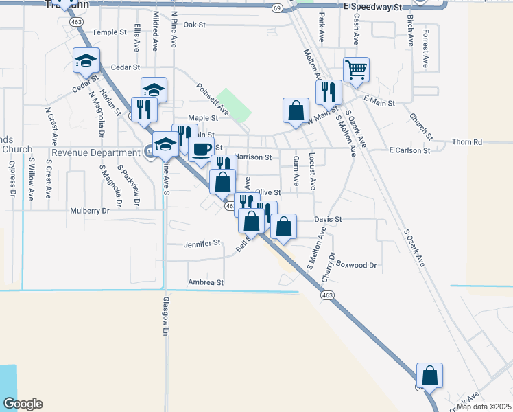 map of restaurants, bars, coffee shops, grocery stores, and more near 509 Plaza Avenue in Trumann